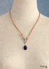 Boho Necklace, Purple Amethyst Teardrop Pendant